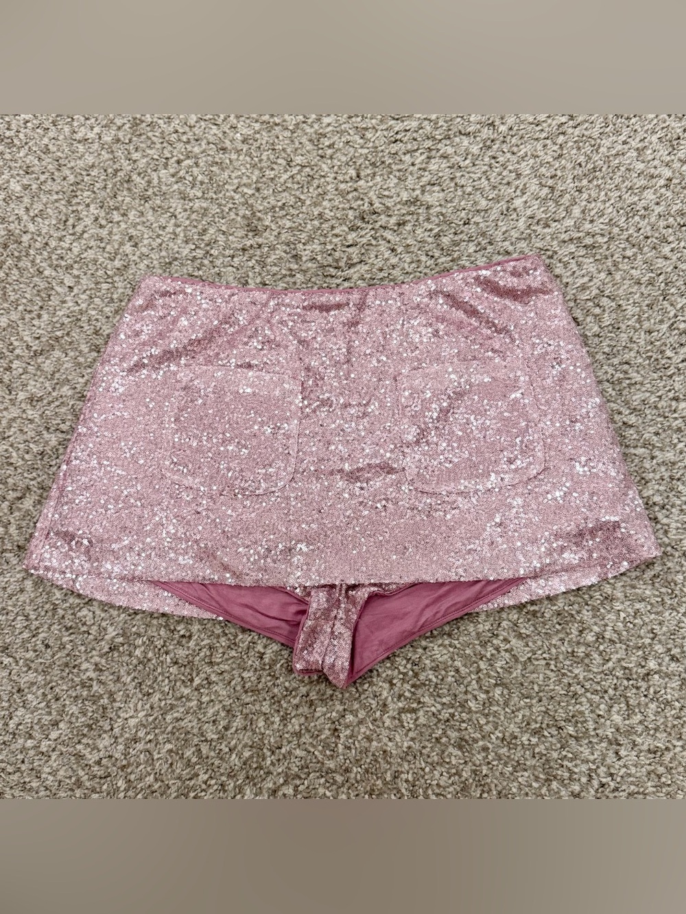 Anthropologie Maeve pink sequin micro mini skirt